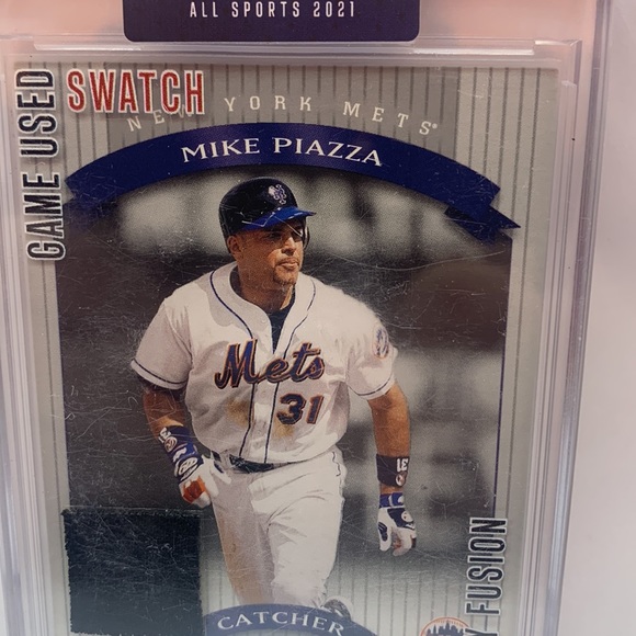 2021 Jersey Fusion Mike Piazza Mets Game Used Swatch #JF-MP03 (MISC11) - Picture 3 of 3
